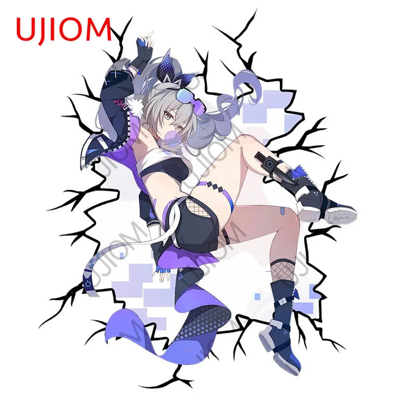UJIOM 13cm Honkai Star Rail Crack Wall Sticker Funny Vinyl Laptop Toilet Sofa