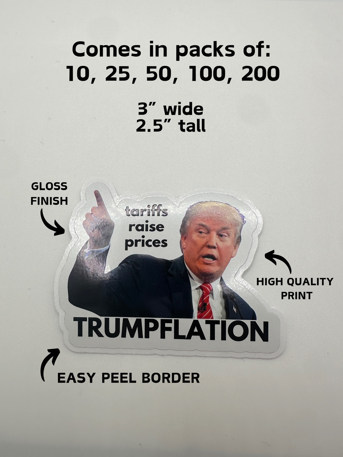Tariffs Raise Prices Anti-Trump Inflation Stickers for Grocery Prices Gas Pump