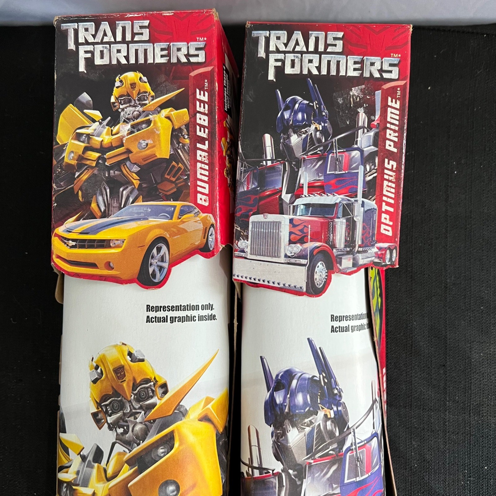 Transformers Fly Paper Wall Graphics 2007 Optimus Prime Bumblebee Decals NIB Set