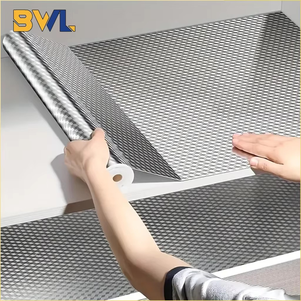Kitchen Oil Proof Wallpaper Self Adhesive Aluminum Foil Sticker Waterproof Heat