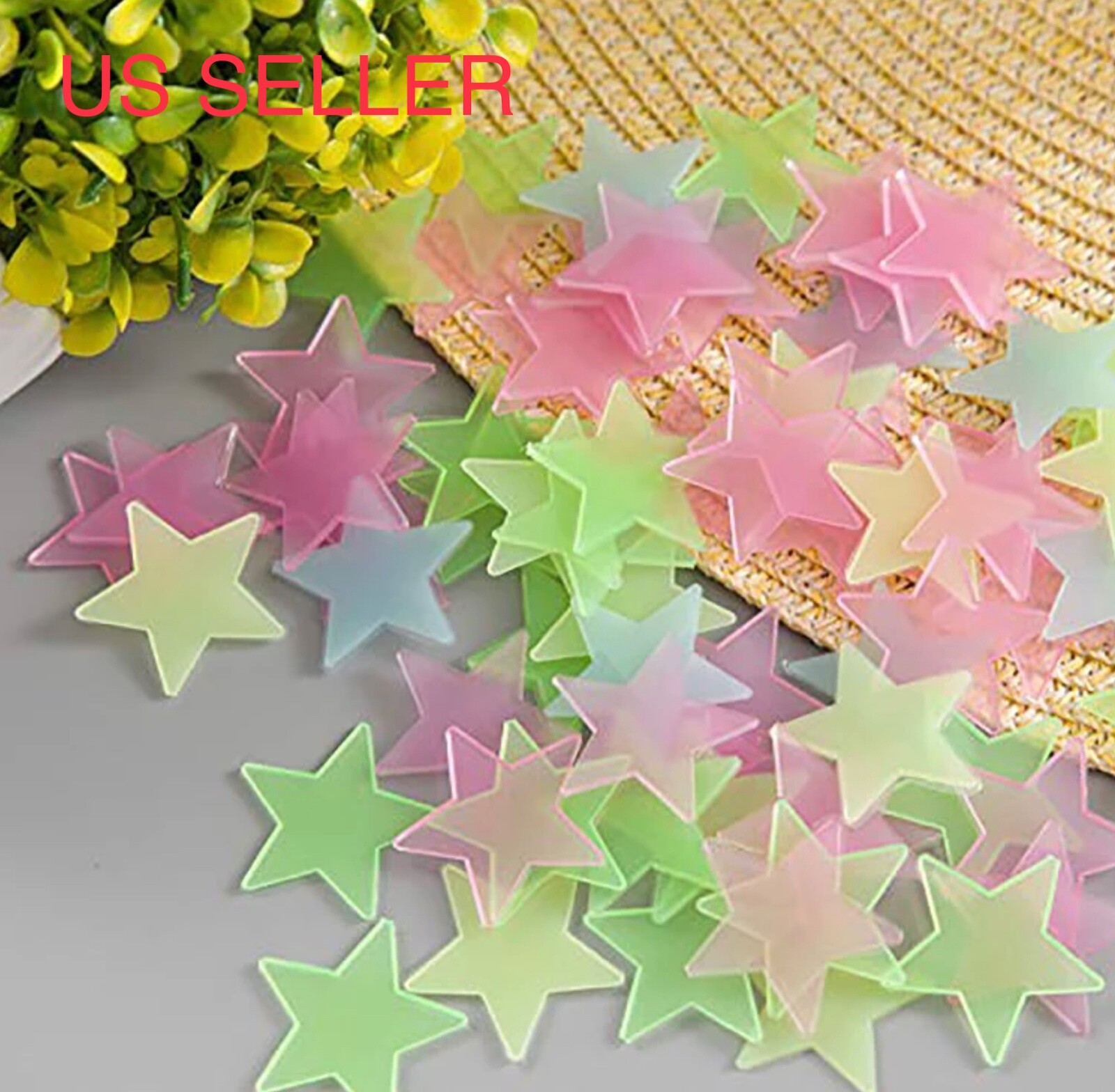 200pcs Glow In The Dark Stars Plastic Stickers Crafts Kids Bedroom FREE 🌙 MOON