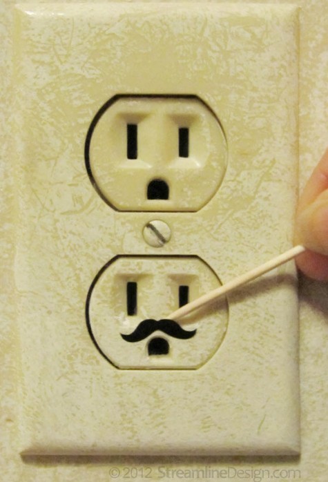 Electric Outlet Mustache Stickers: Gag Gifts