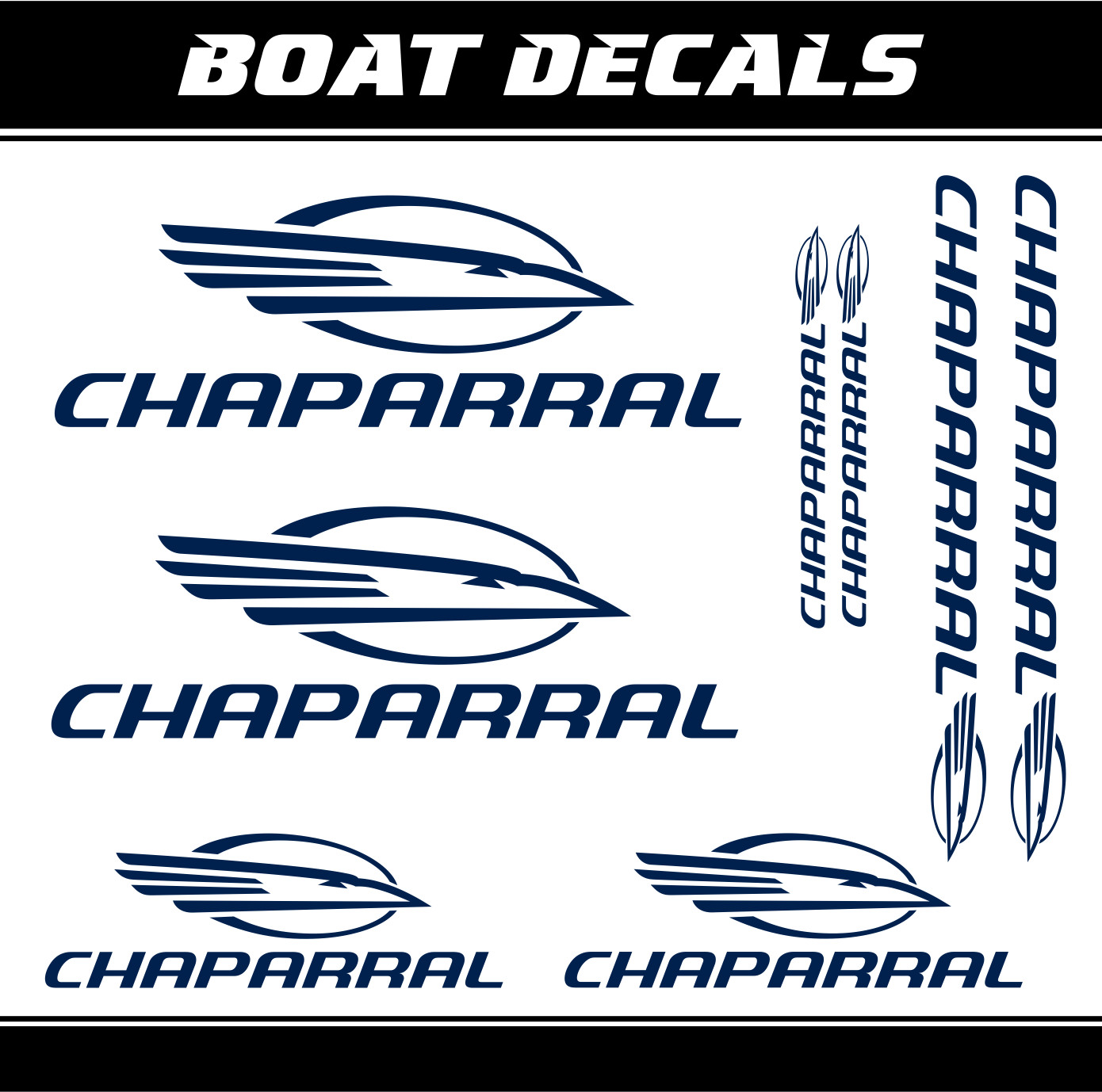 Chaparral Boat decals sticker set replacement marine yacht vinyl ORACAL