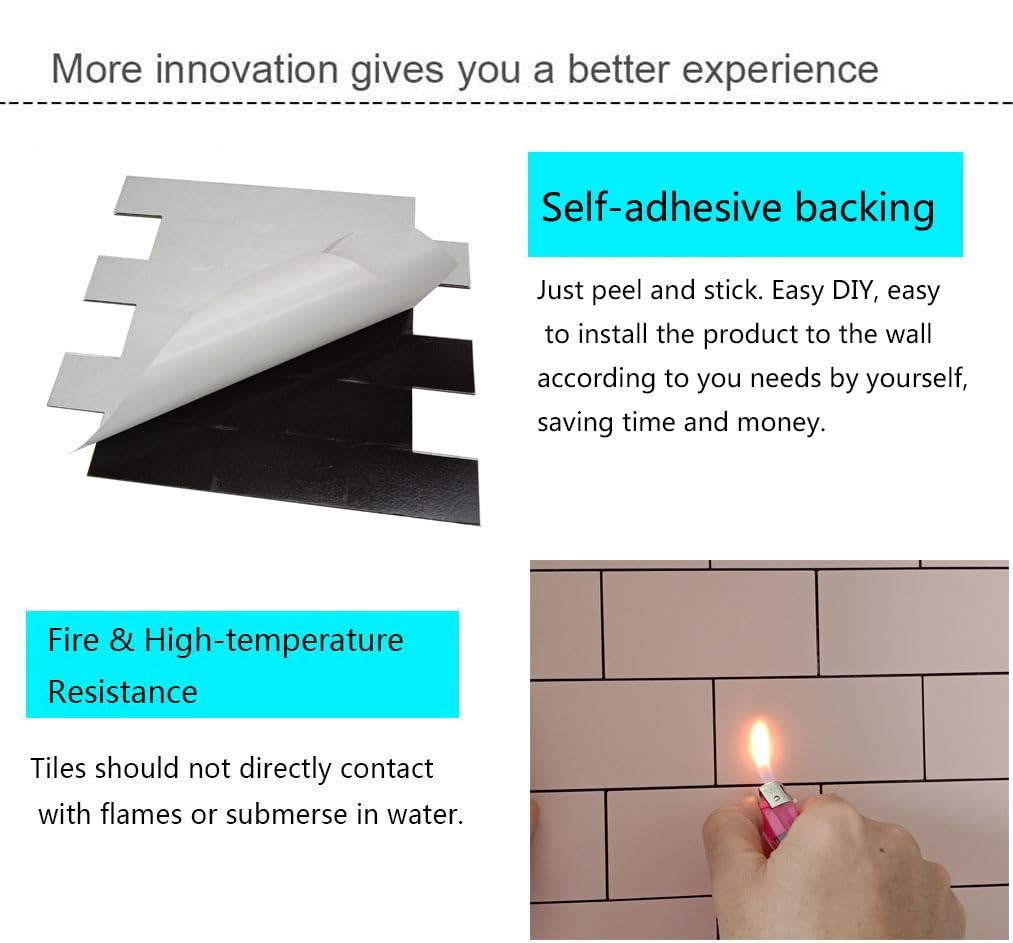 20-Peel and Stick Aluminum Composite Subway Tile, 3D Texture Floor Stickers, …