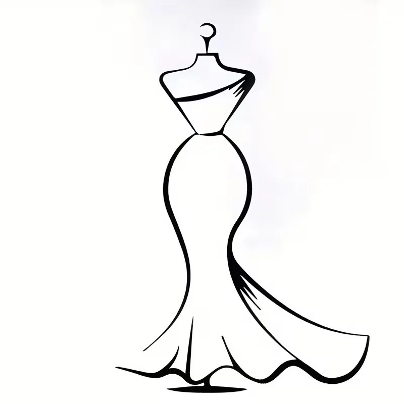 Elegant Black Silhouette Wall Decal Modern Minimalist Female Figure Line Art
