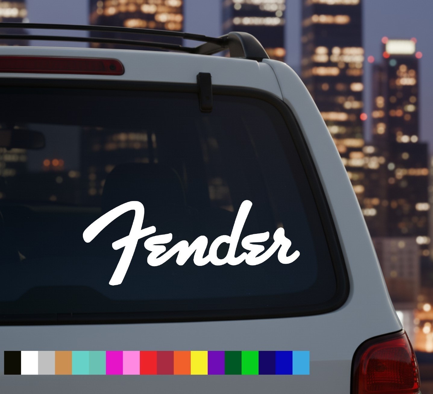 Fender Guitar Music Electric Emblem Badge Car Window Vinyl Decal Bumper Sticker