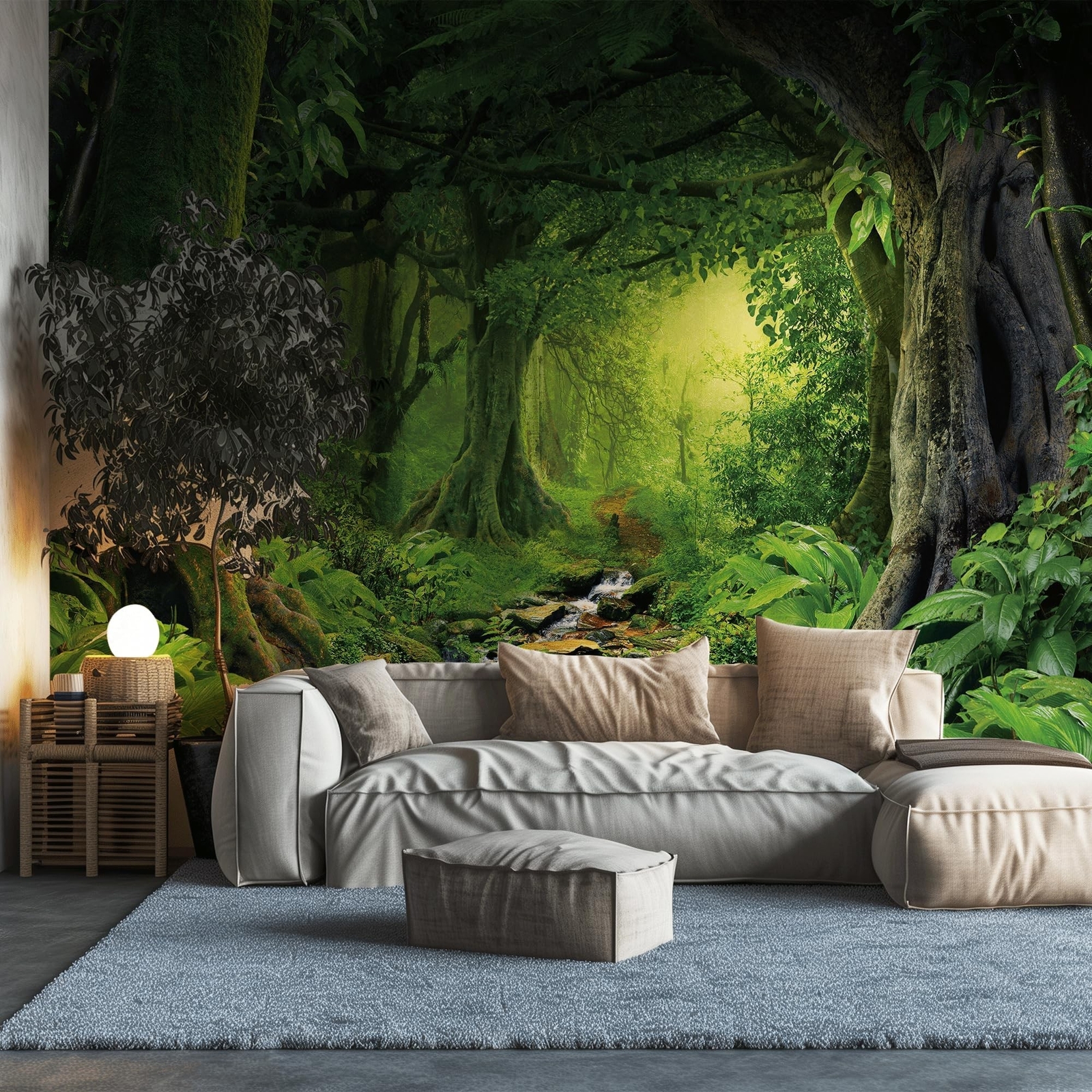 AMUGISH Nature Forest Wallpaper Wall Mural Tapestry Peel and Stick | Bathroom…