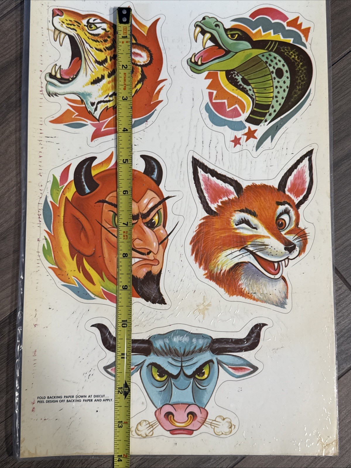Vintage 1960s 1970s NOS Decal Metercord Sport-Stik Novelty 5 Stickers on Sheet