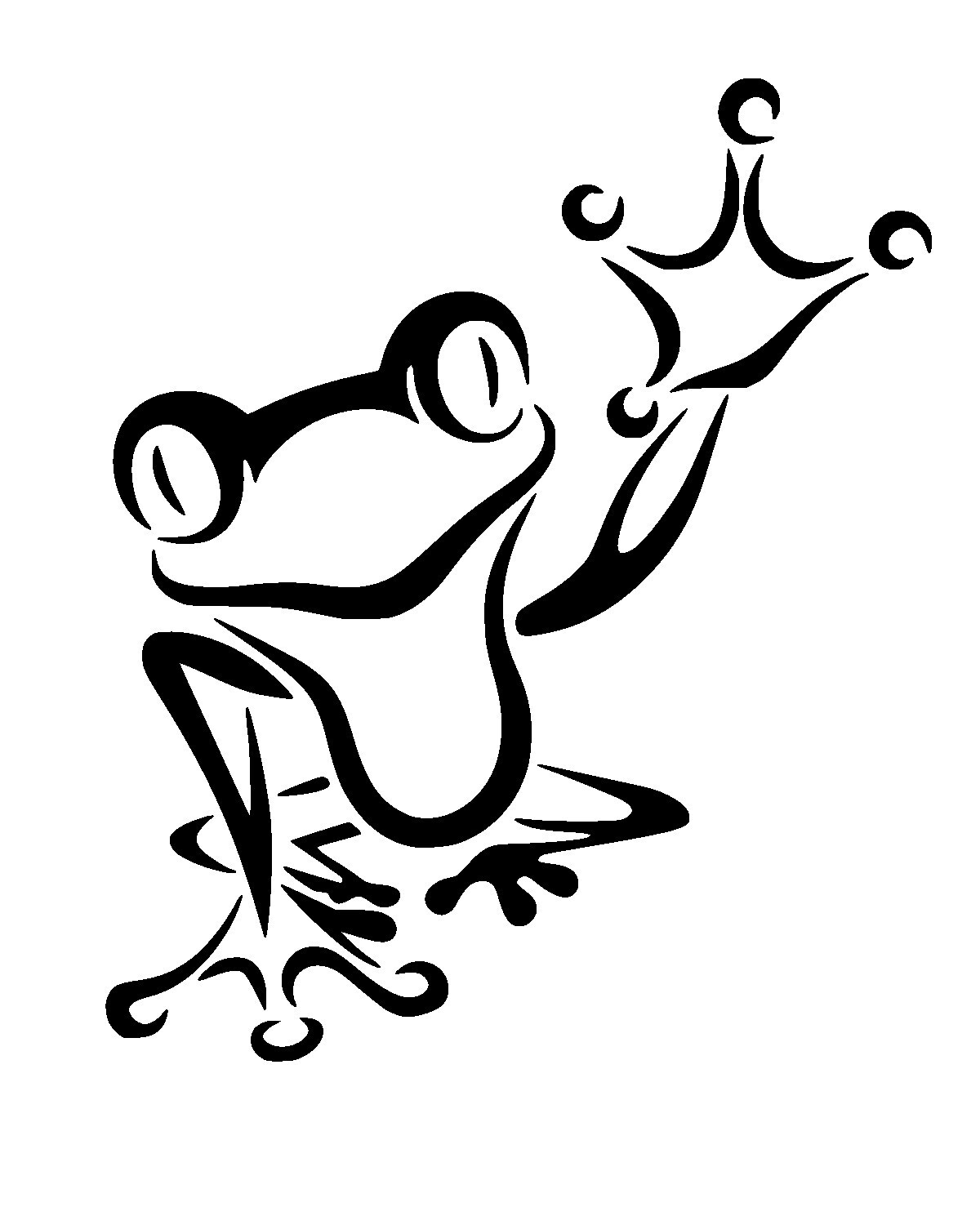 Waving Frog Decal, Cute sticker