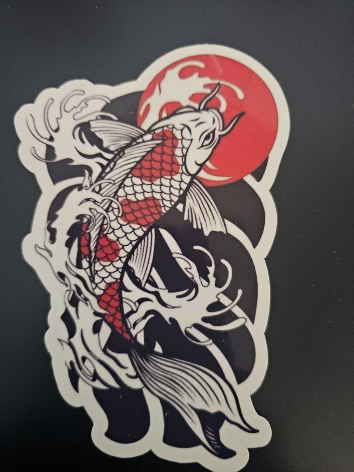 Black & Red Koi 5×3.5 Sticker