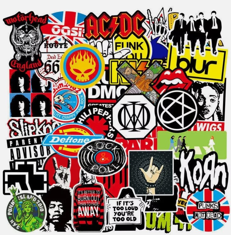 US 100PCS Rock Band Stickers Lot Punk Music Heavy Metal Bands Sticker Decal