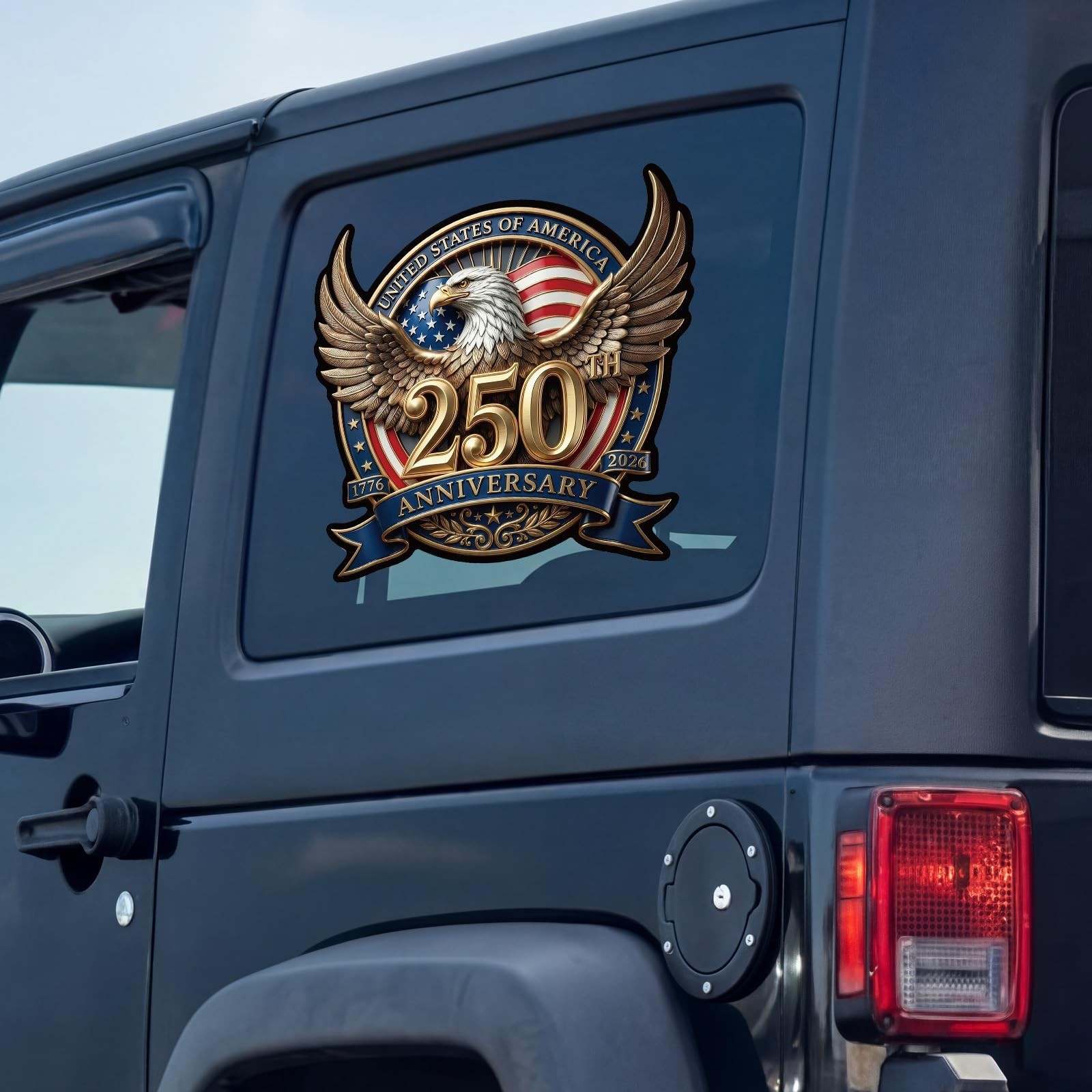 5 Pcs 250th Anniversary Car Sticker 8.27" x 8.27" USA Patriotic Eagle Decal 4th