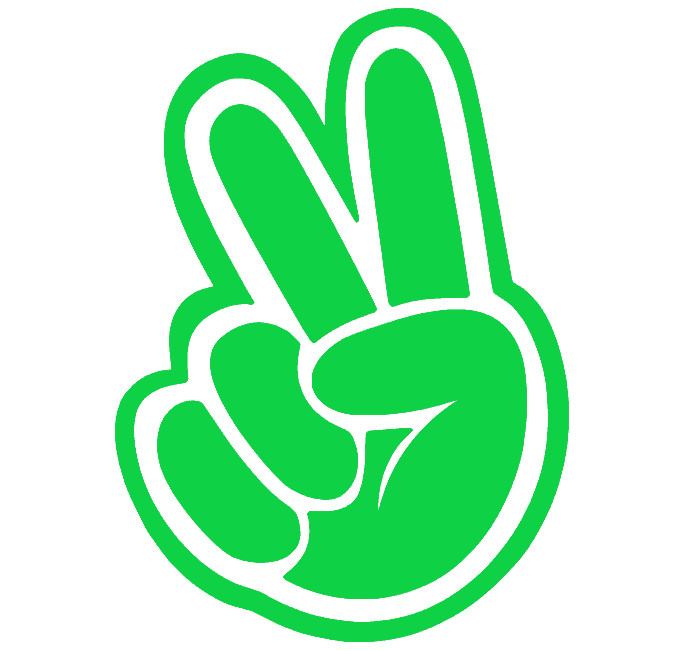 PEACE SIGN HAND, Decal Stickers for Cars, Windows, Laptops, Tablets.