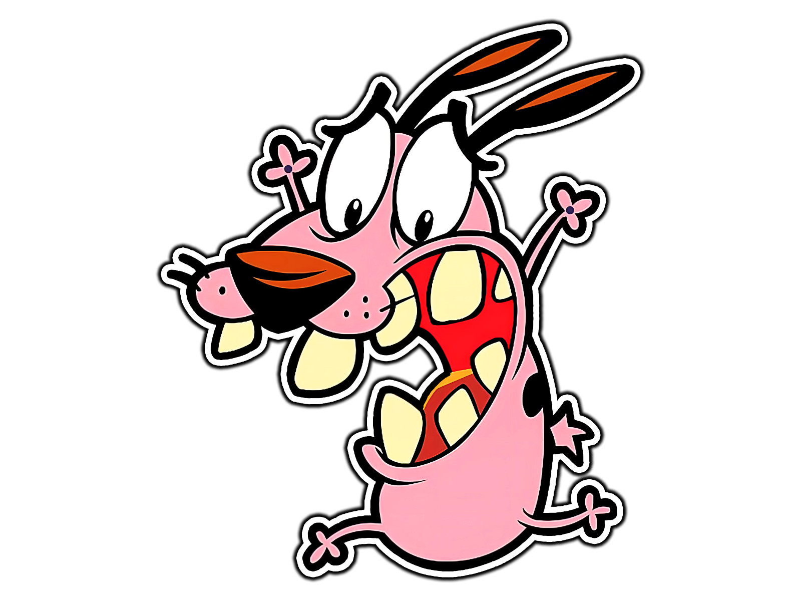 Courage The Cowardly Dog Jumping Scared Waterproof Vinyl Sticker Decal Die-Cut