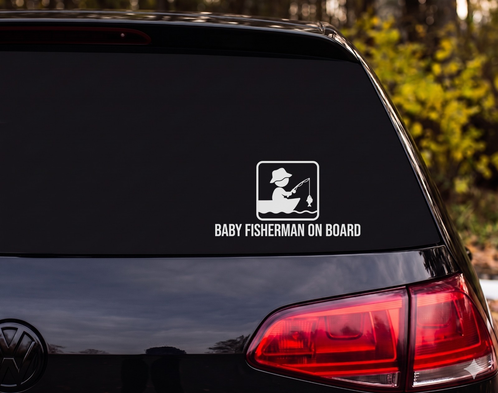 Baby On Board Fisherman Fun Vinyl Decal Sticker Car Window | New Baby Gift