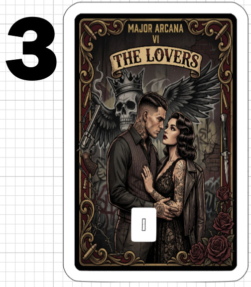 Gangster THE LOVERS Tarot Card Credit Debit ATM Skin Sticker Psychic Gift Gun