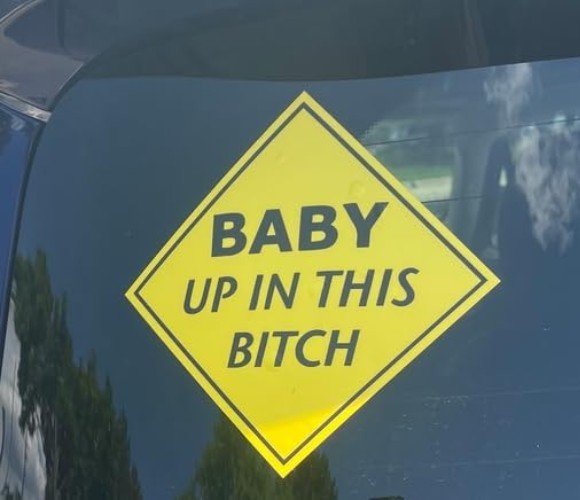 Stylish Baby Up In This Bitch Decal – Glittery 5×5 Vinyl for Indoor & Outdoor