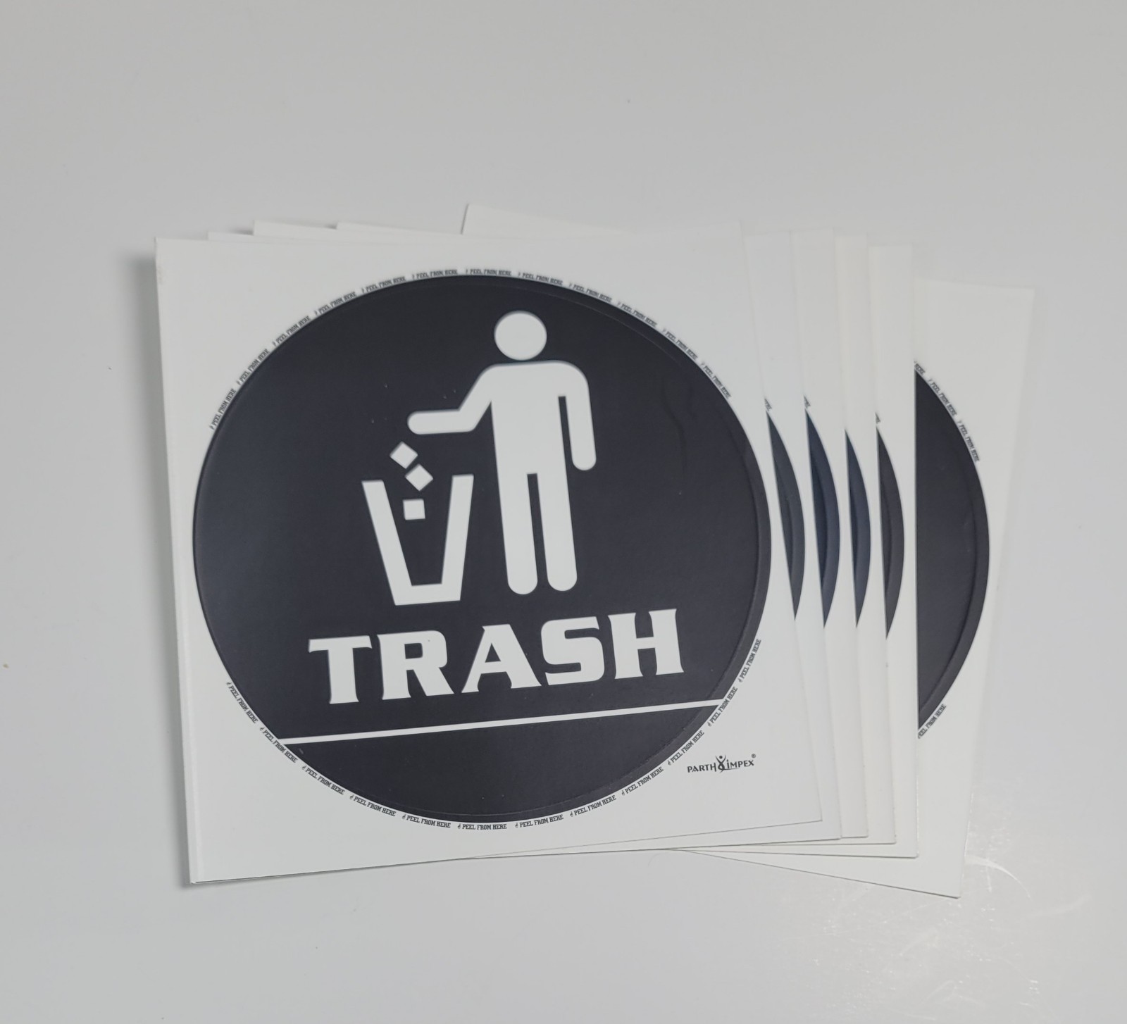 Trash Sticker Lot Of 7 Symbol Sticker Decal Garbage Can Approx 6inx6in
