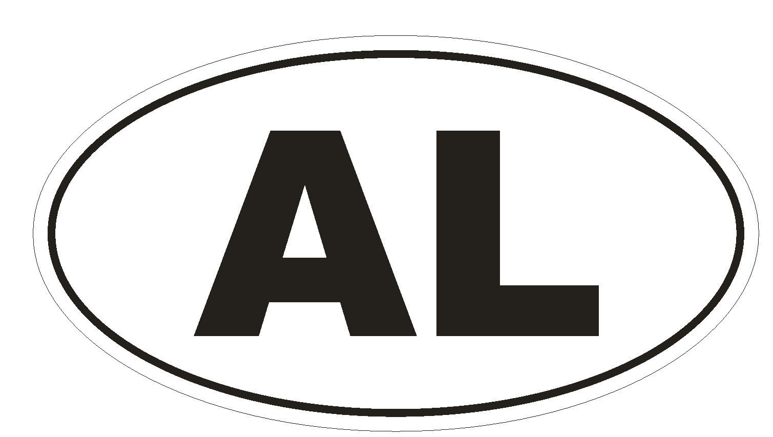 AL Alabama Euro Oval Bumper Sticker or Helmet Sticker D444 Albania Country Code