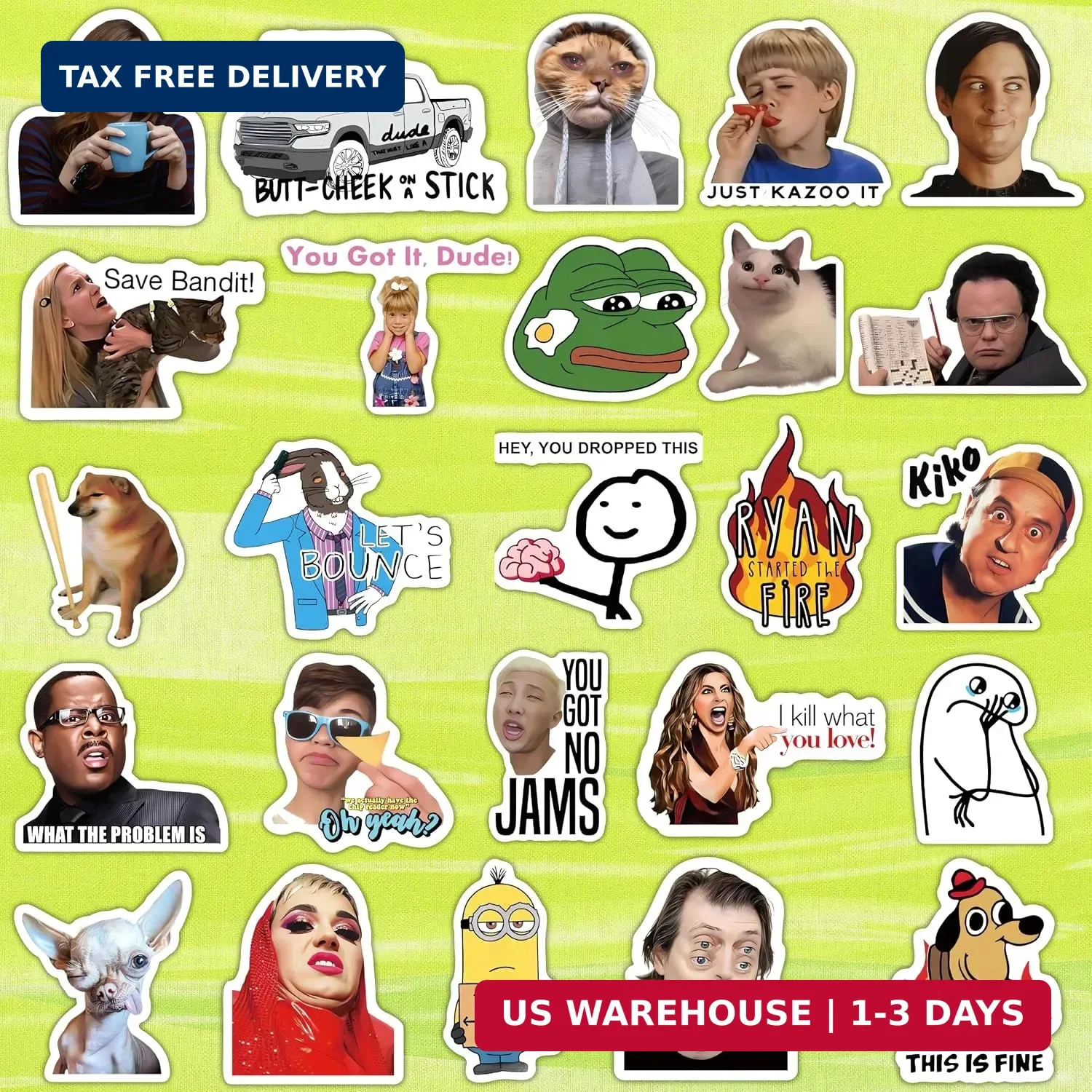 500 Pcs Funny Stickers for Adults & Teens – Trendy Meme Sticker, VSCO Vinyl Deca