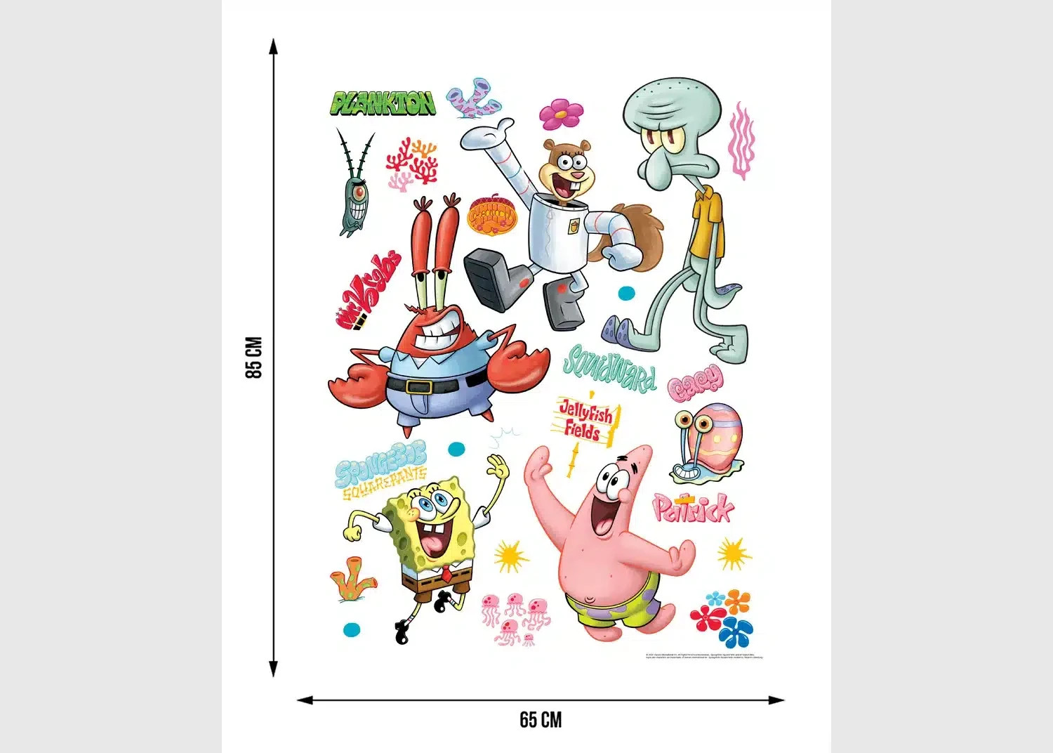 SpongeBob Wall Stickers Set for kids room wall & Furniture 65×85 cm SquarePants