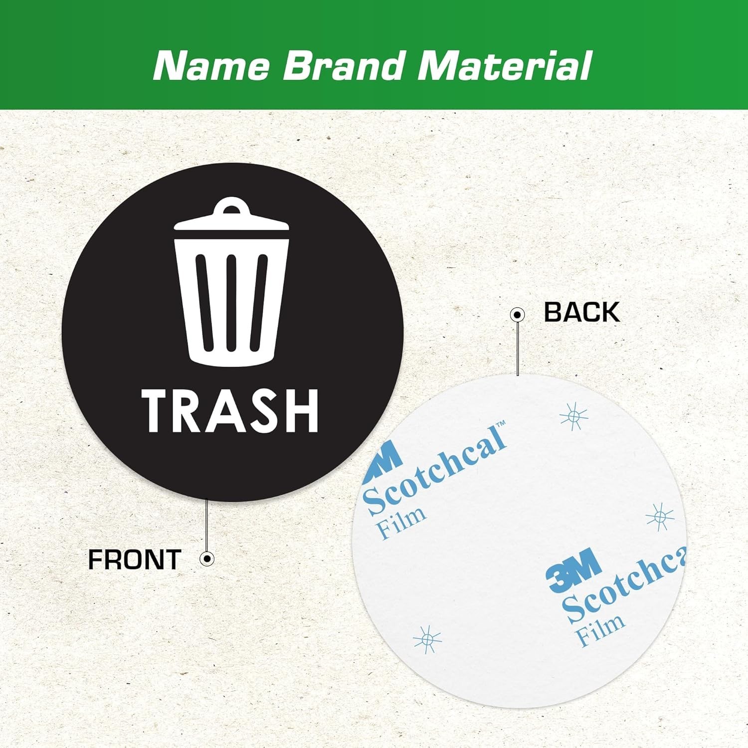Recycle Stickers for Trash Bins – 6"x6" Round Decals, 4 Pack Set – Recycling …