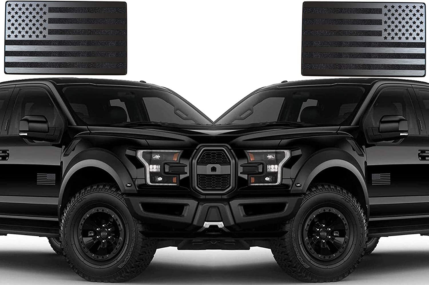 Magnet American Flag Black Auto Decal for Cars Trucks 2pcs Forward and Rever
