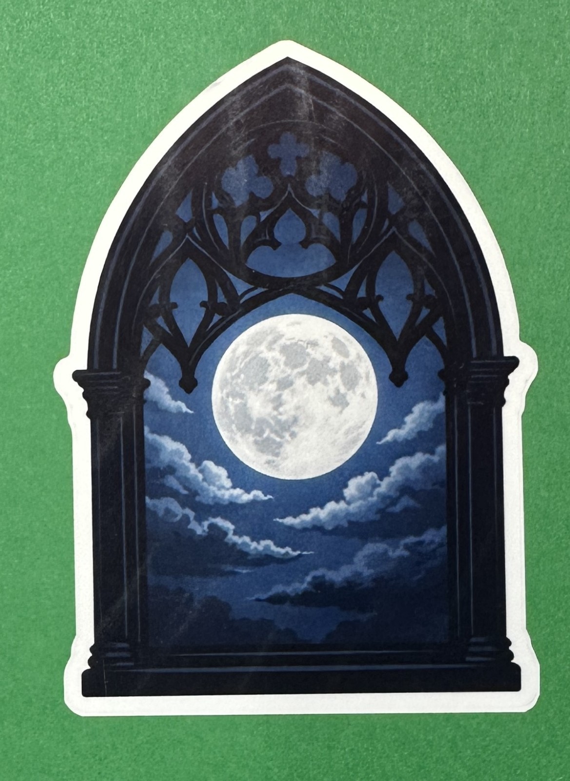 3 inch Gothic Moon Window Vinyl Sticker Dark Academia Cathedral Moon Decal