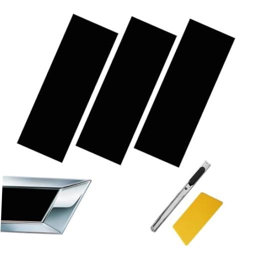 Compatible with 11.8" x 4" 3PCS Chevy Bowtie Emblem Logo Stickers Cut DIY Black