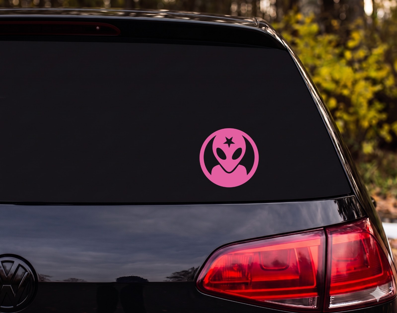Alien Head With Star Die Cut Vinyl Decal Funny Car Laptop | Sci Fi Fan Gift