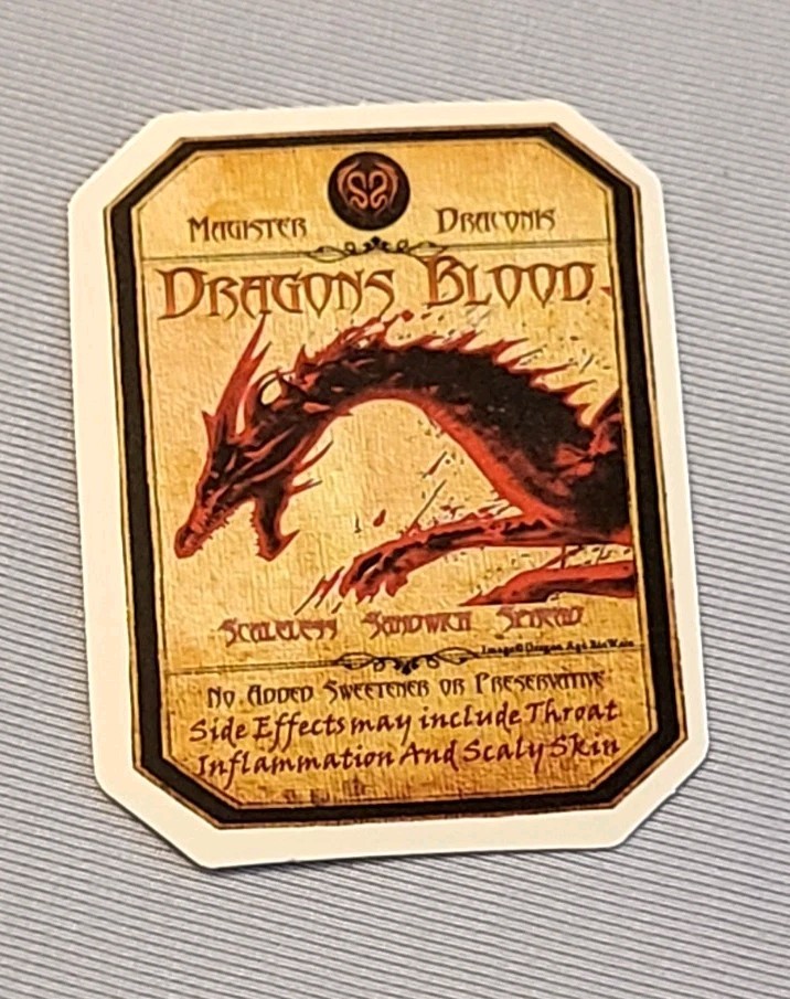 Dragons Blood Potion Sticker Vinyl Die Cut Scrapbook Journal Decal Fantasy