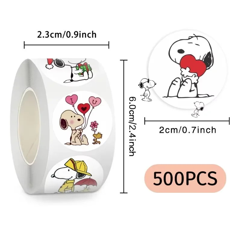 500Pcs Snoopy Cute Stickers Cartoon Anime Derivative Peripherals Creative Doodle