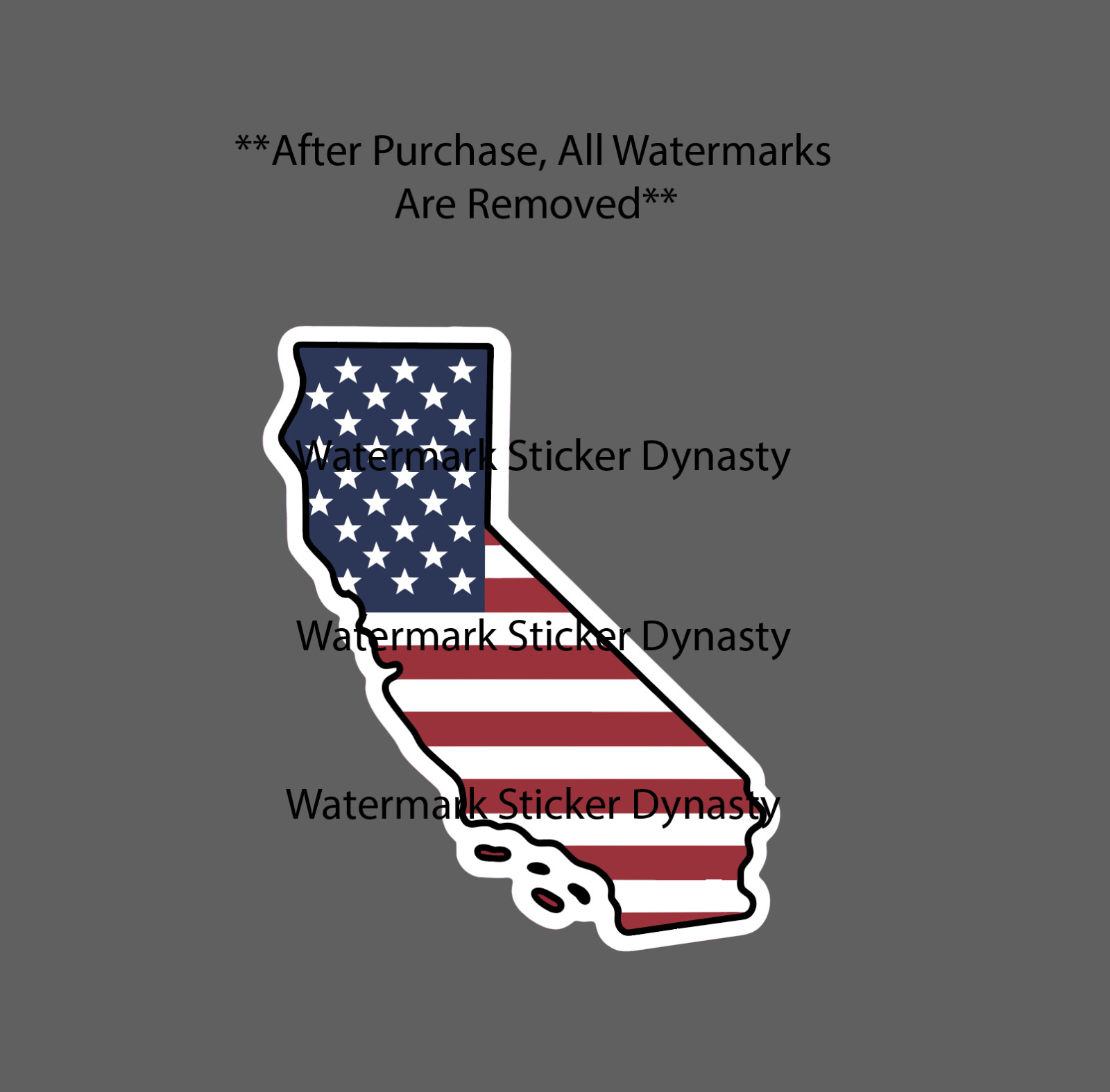 California USA Flag Sticker Waterproof Decal State Shape America Gift NEW