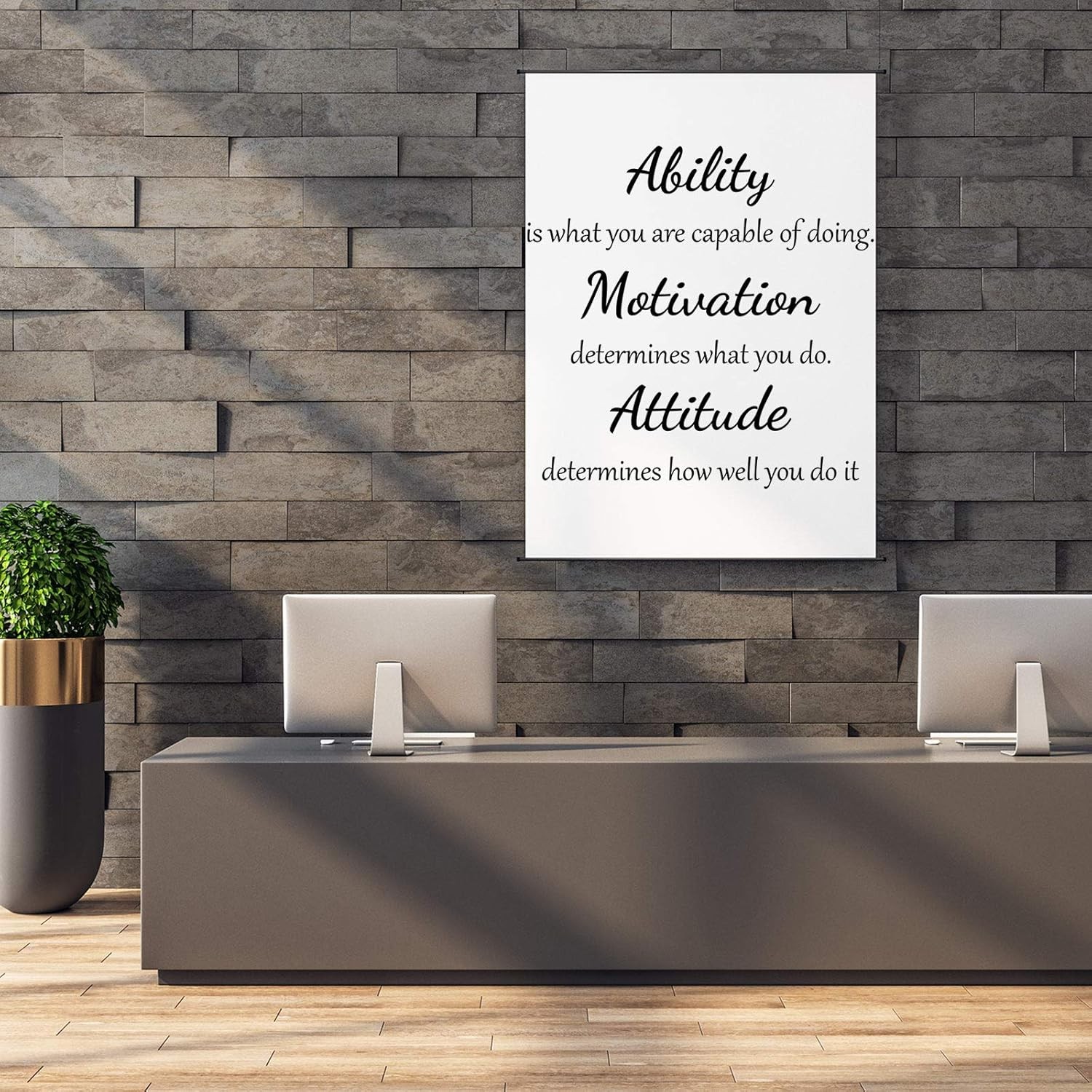 2 Sheets Vinyl Wall Quotes Stickers Ability Motivation Attitude Believe Black