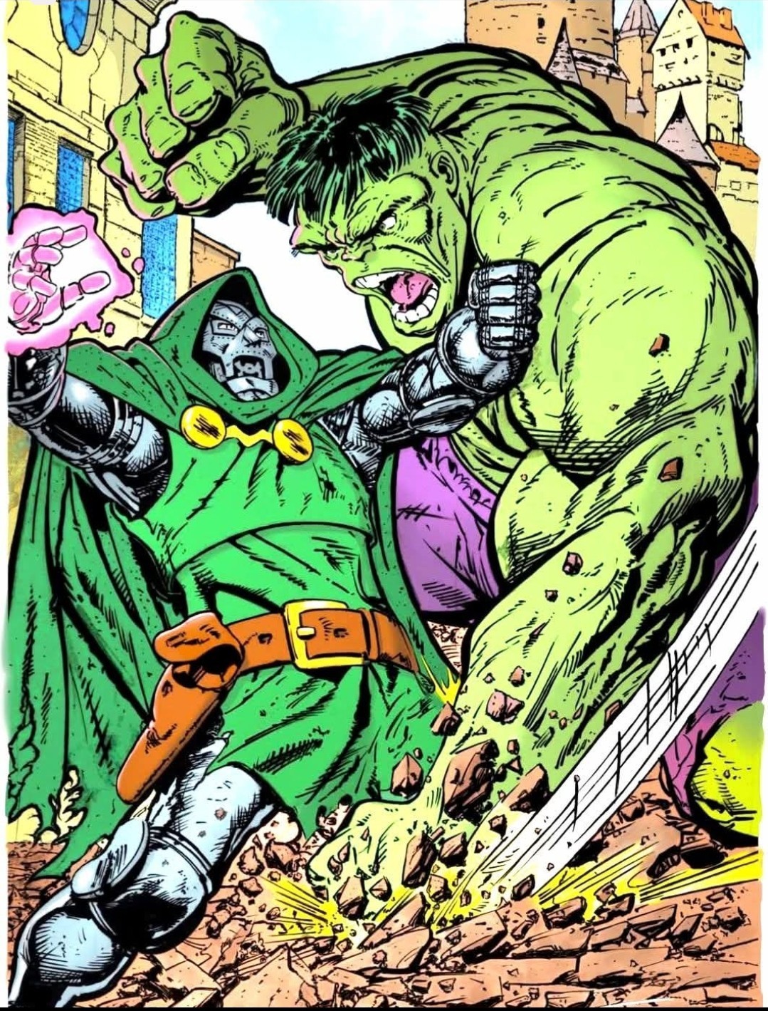 MARVELS X DR.DOOM V. HULK X VYNIL HIGH-GLOSS STICKER 4X4 INCH STICKER X MARVELS