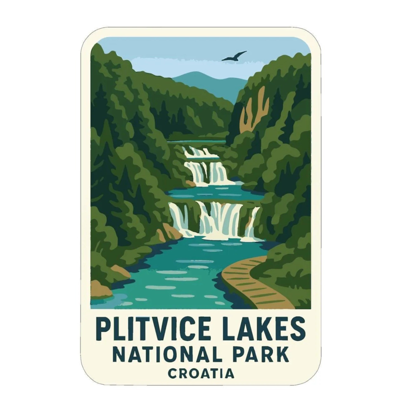 Plitvice Lakes Croatia Iron On Heat Transfer Vinyl HTV World National Parks
