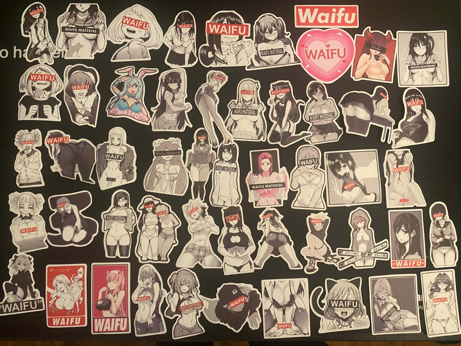 10/50pc Ahegao Hentai Cute Waifu Anime Notebook Laptop Phone Decal Sticker