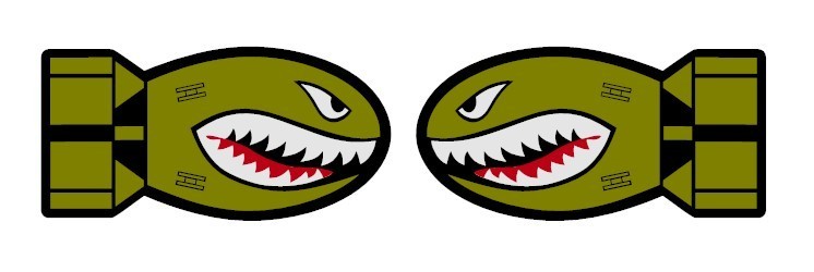 ANGRY FACE BOMB WW2 Die-Cut Sticker Vinyl Decal 6"W x 3"H