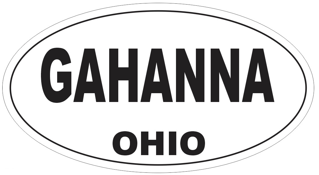Gahanna Ohio Oval Bumper Sticker or Helmet Sticker D6096