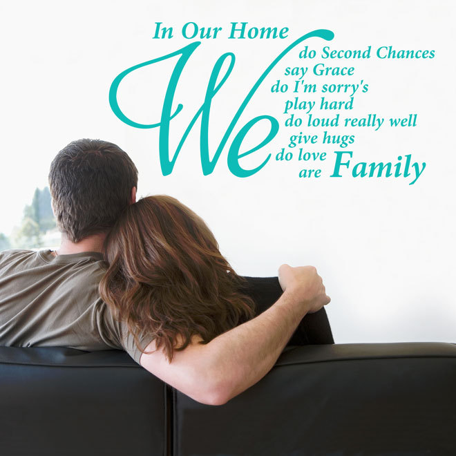 VINYL WALL ART STICKER FAMILY IN OUR HOME QUOTE DECAL ART HOME DECOR