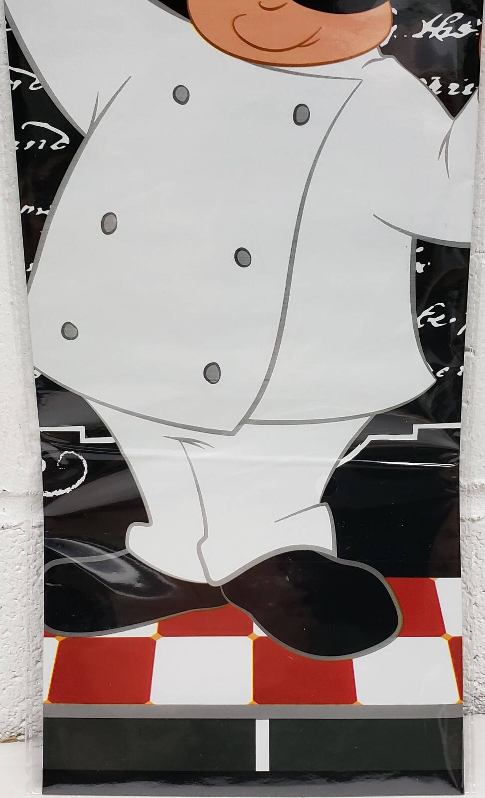 KITCHEN STOVE BACKSPLASH STICKER / WALL DECALl (30"x18") FAT CHEF, GR