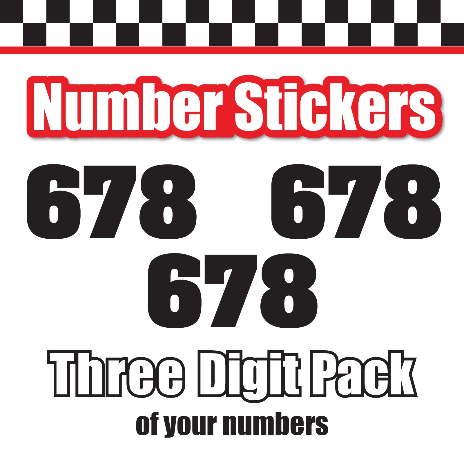 3x 3 Digit Custom Single Number Stickers Decal Locker Door Mailbox Aardvar