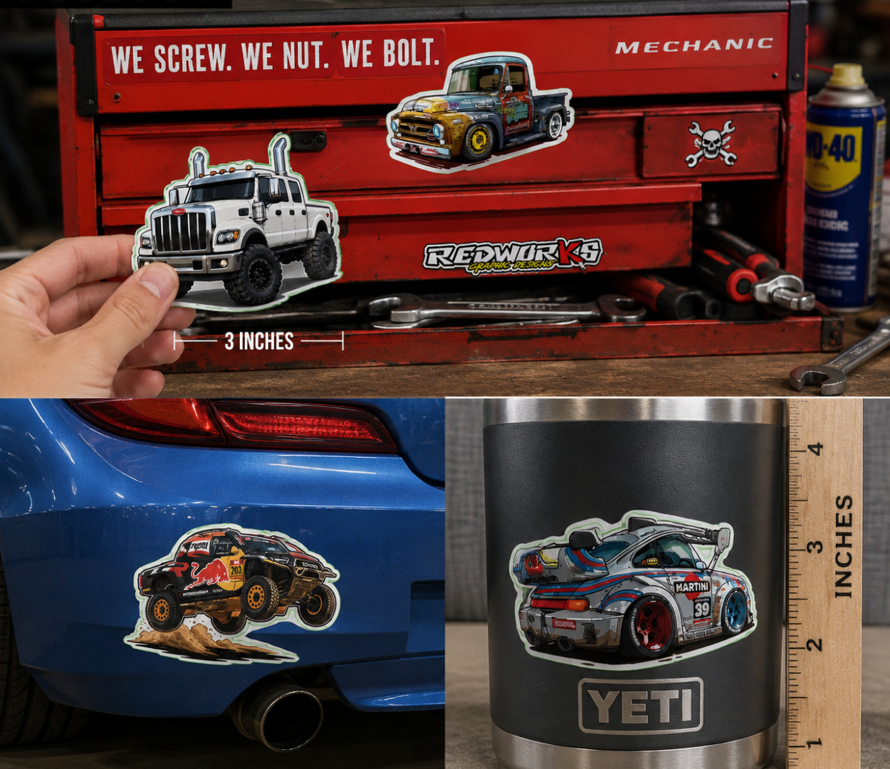 11"x11" Die Cut Sticker Sheet | Waterproof Laminated Vinyl | Choose Style