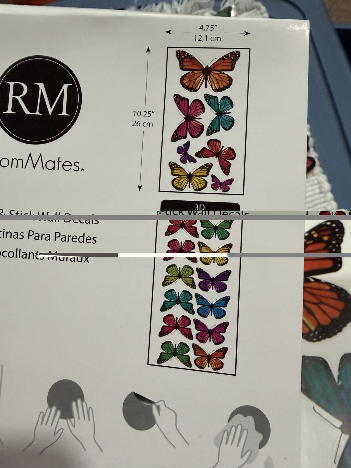 RoomMates 3D Butterfly Wall Decals NIP 26 Pieces Multi Color Multi Size