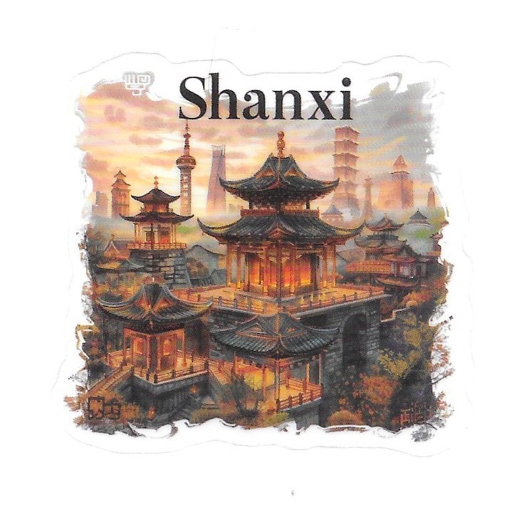 China Shanxi Province Pagoda Die Cut Clear Asian Skyline Vinyl Sticker Decal