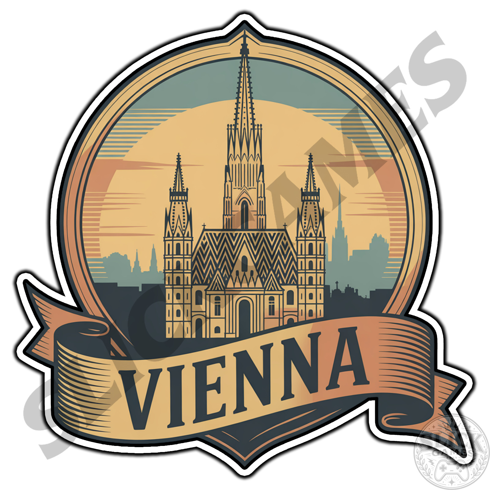 Vienna Retro Travel Badge #1 Sticker Waterproof Vinyl Decal Die-Cut