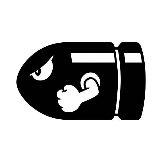 8x compatible BULLET BILL SUPER MARIO VINYL DECAL / STICKER PAIR