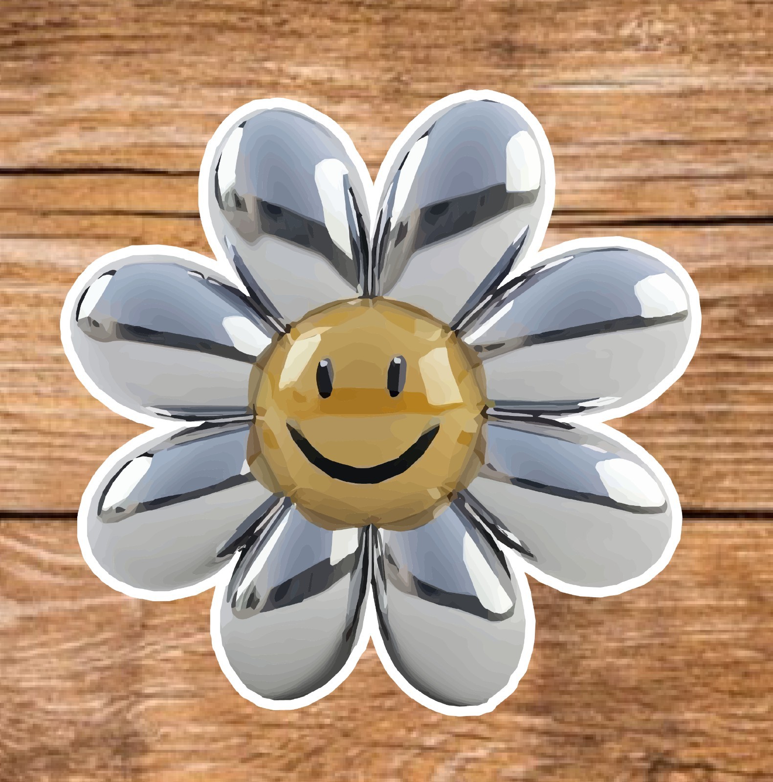 Flower – 2 Pages (18 Sticker Set) 2in, Waterproof, Glossy Finish Vinyl.