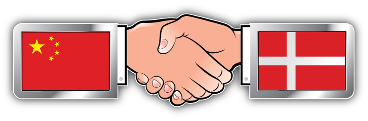China Denmark Hand Shaking Flags Car Bumper Sticker Decal