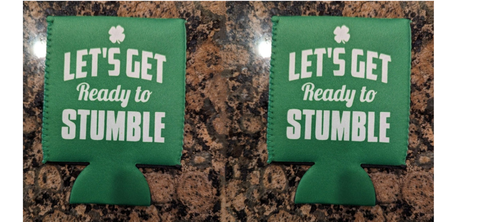 2 St Patrick's Day lucky Beer pop soda can koozie cooler river camping kayaking